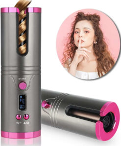 AUTOMATED HAIR CURLING IRON WITH LCD DISPLAY, USB, AND, SCREEN CERAMIC REFILL - Professional Results for EU Clinics