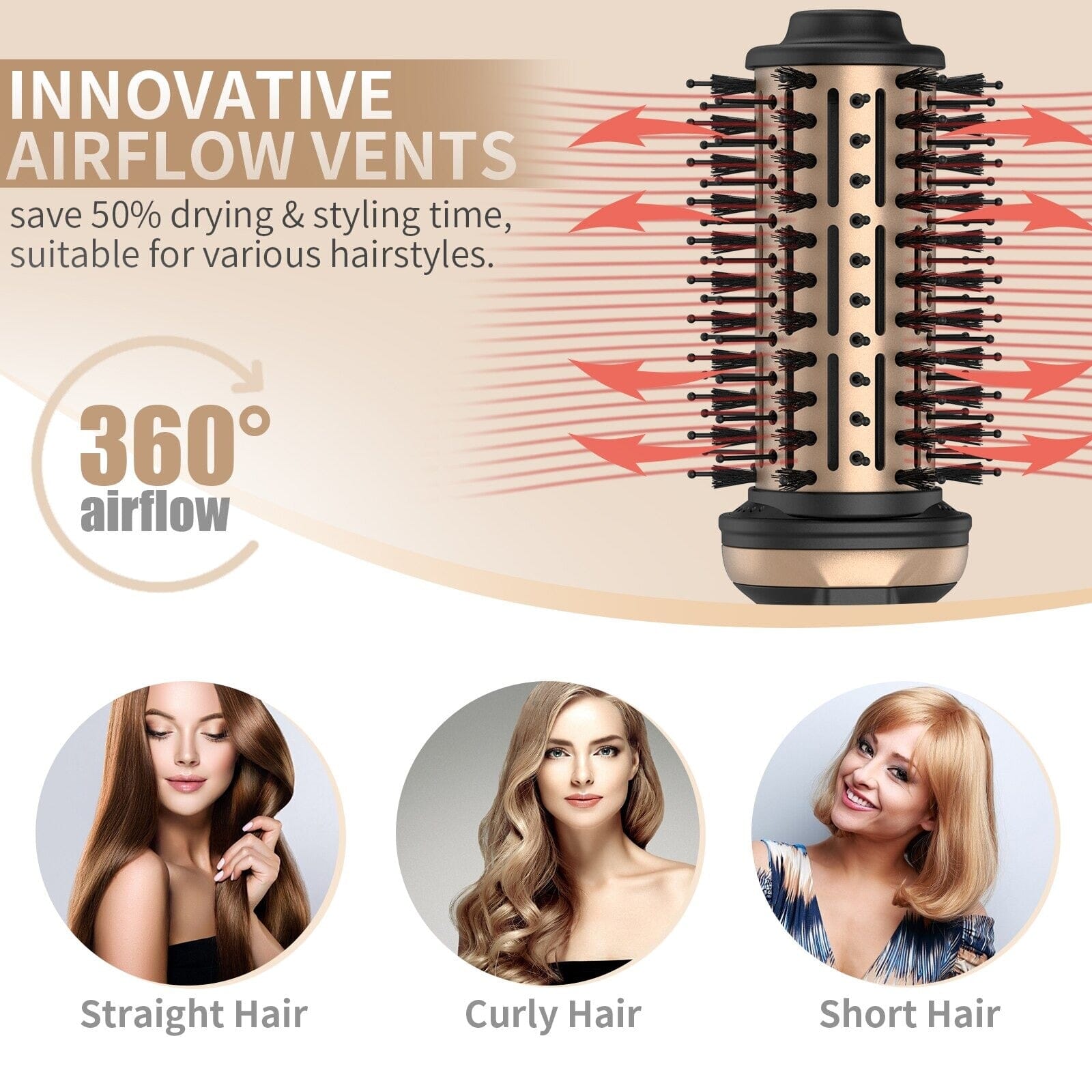 HAIR STRAIGHTENER 4 IN 1 HAIR BRUSH 1000W HAIR DRYER HOT AIR BRUSH COMB HAIR STRAIGHTENER STYLER VOLUMIZER HAIR STRAIGHTENER - Professional Results for UK Clinics - Image 2