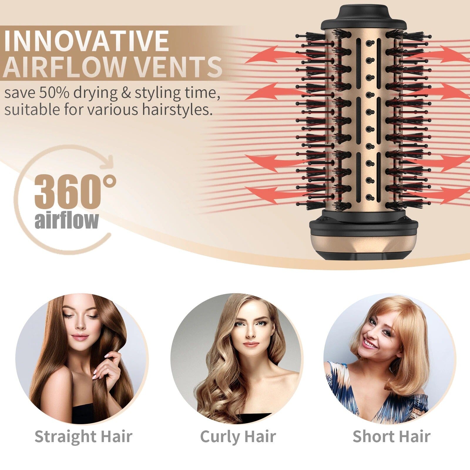 HAIR STRAIGHTENER 4 IN 1 HAIR BRUSH 1000W HAIR DRYER HOT AIR BRUSH COMB HAIR STRAIGHTENER STYLER VOLUMIZER HAIR STRAIGHTENER - Professional Results for UK Clinics - Image 3