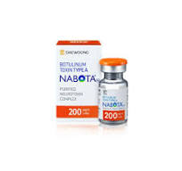 Nabota 200 unit box and sterile botulinum toxin vial